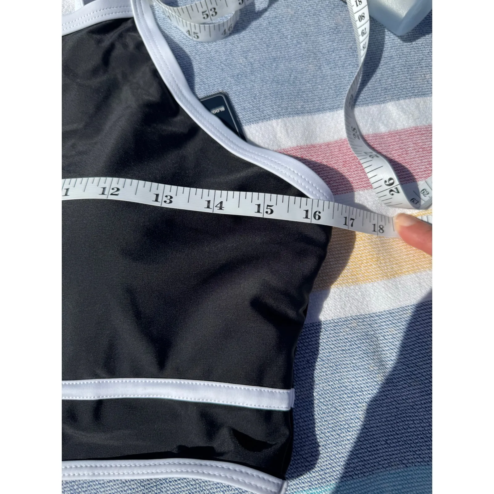 Blooming Jelly Bikini Set L NWT High Neck Black White 2pc Swimwear Stretch - Image 7