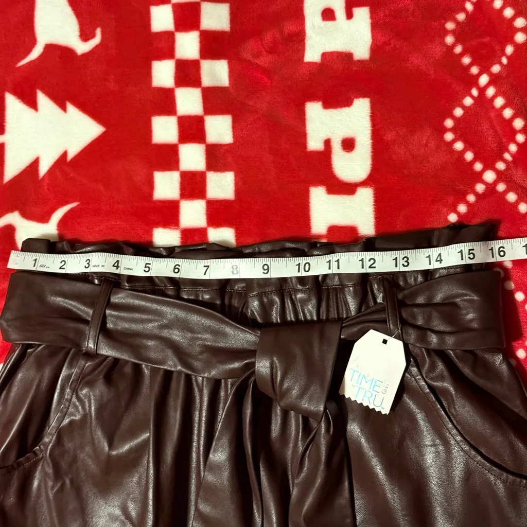 NWT Time and Tru Brown Brown Faux Leather Skirt M (8 - Image 7