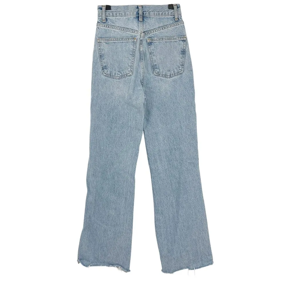 Zara Woman High Rise Wide Leg Straight Distressed Jeans Size 00 - Image 8