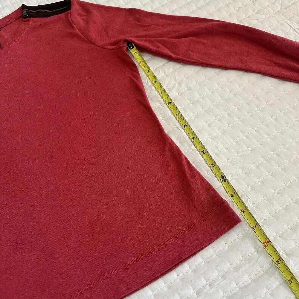 Red Brown LAUREN JEANS COMPANY Ralph Lauren Long Sleeve T Shirt Petite Medium - Image 8