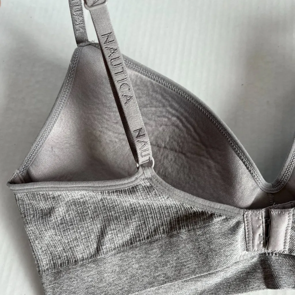 Nautica  36C Gray Bra Pullover Seamless Ribbed Longline Single Unit - Image 3