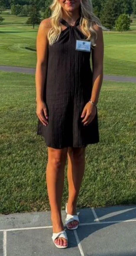 Black Cross Neck Dress  - Image 4