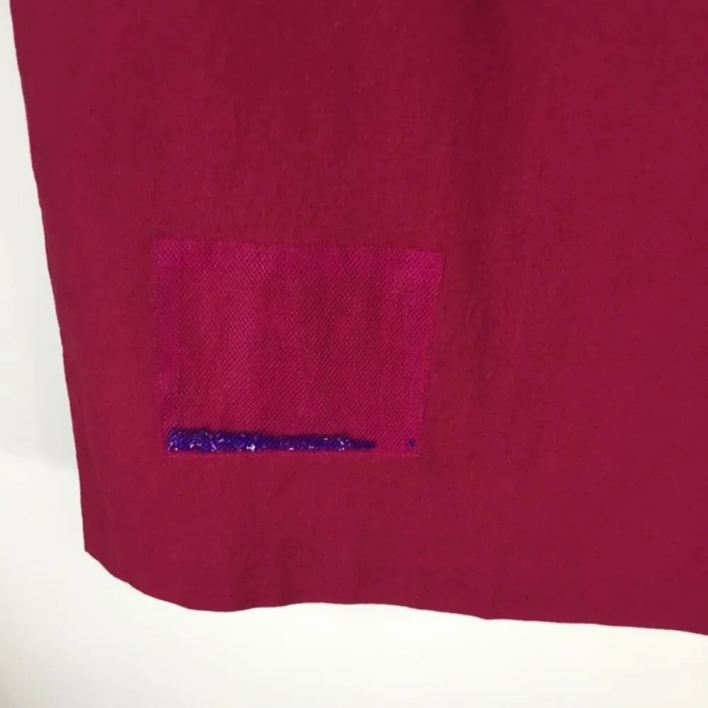 Saint Tropez Deep Pink Linen Skirt Beads Sz 12 - Image 4