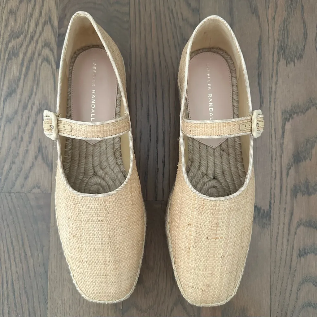 NIB Loeffler Randall Women's Clover Espadrille Platform Mary Jane Natural 9.5B - Image 8