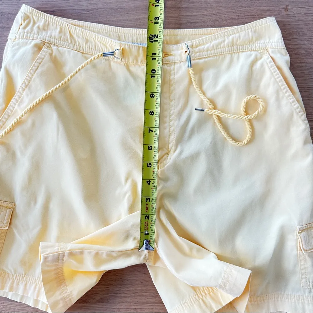 VINTAGE White Stag Cargo Shorts Size 10 29" Yellow 100% Cotton Rope Tie Coastal - Image 7