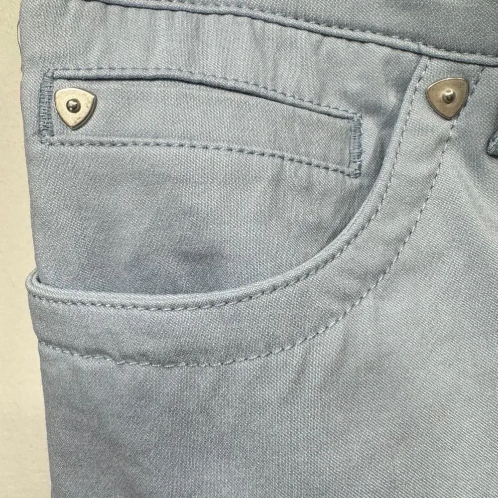 Pastel Baby Blue Chambray Slim Leg Casual Pants Chinos Zac & Rachel Size 12 - Image 10