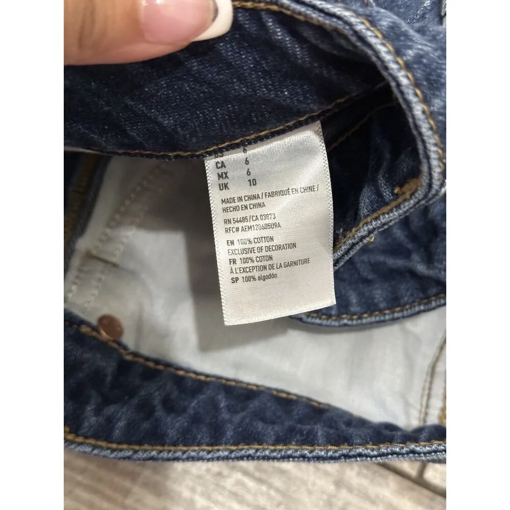 American Eagle Outfitters Skirt Womens Distressed Denim Mini Pockets Size 6 - Image 3