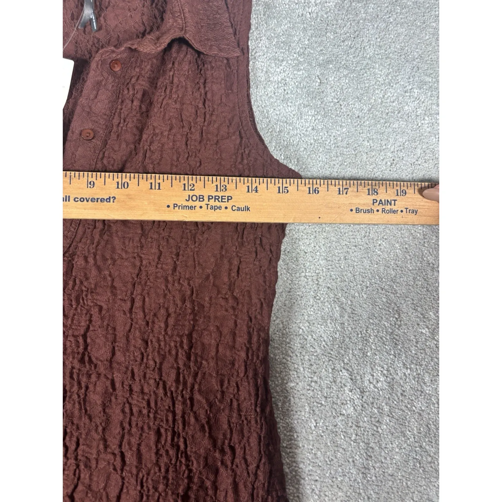 athropologie sleeveless textured mini shirt dress brown NWT‎ Liner Collared Xs - Image 8