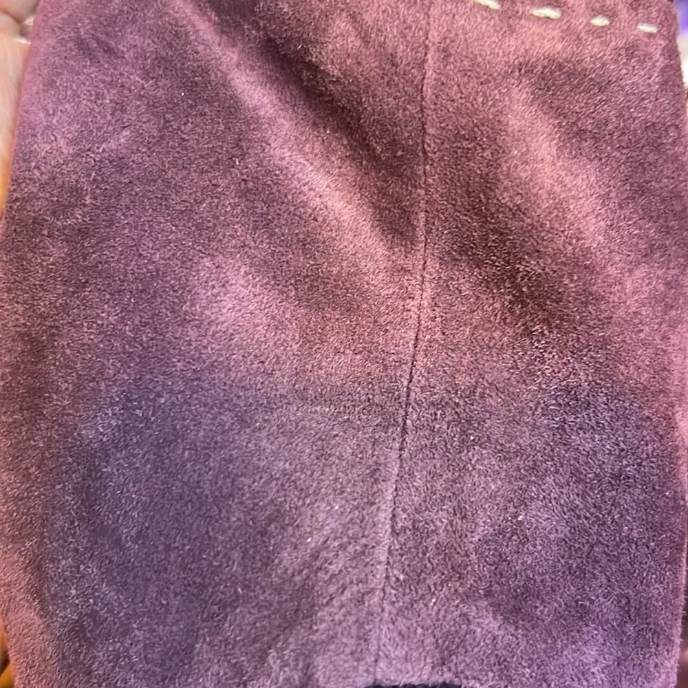 Vintage Pursuits, Ltd. size Small Genuine Leather and Sweater Combo Jacket Purple - Image 13