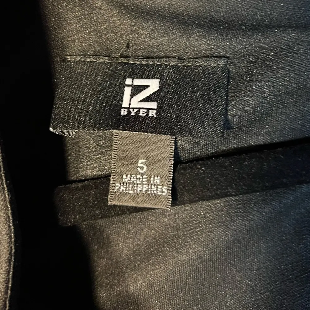 IZ Byer - Black Belted Fit & Flare Dress w/ Tan Stripes (Size 5) - Image 6