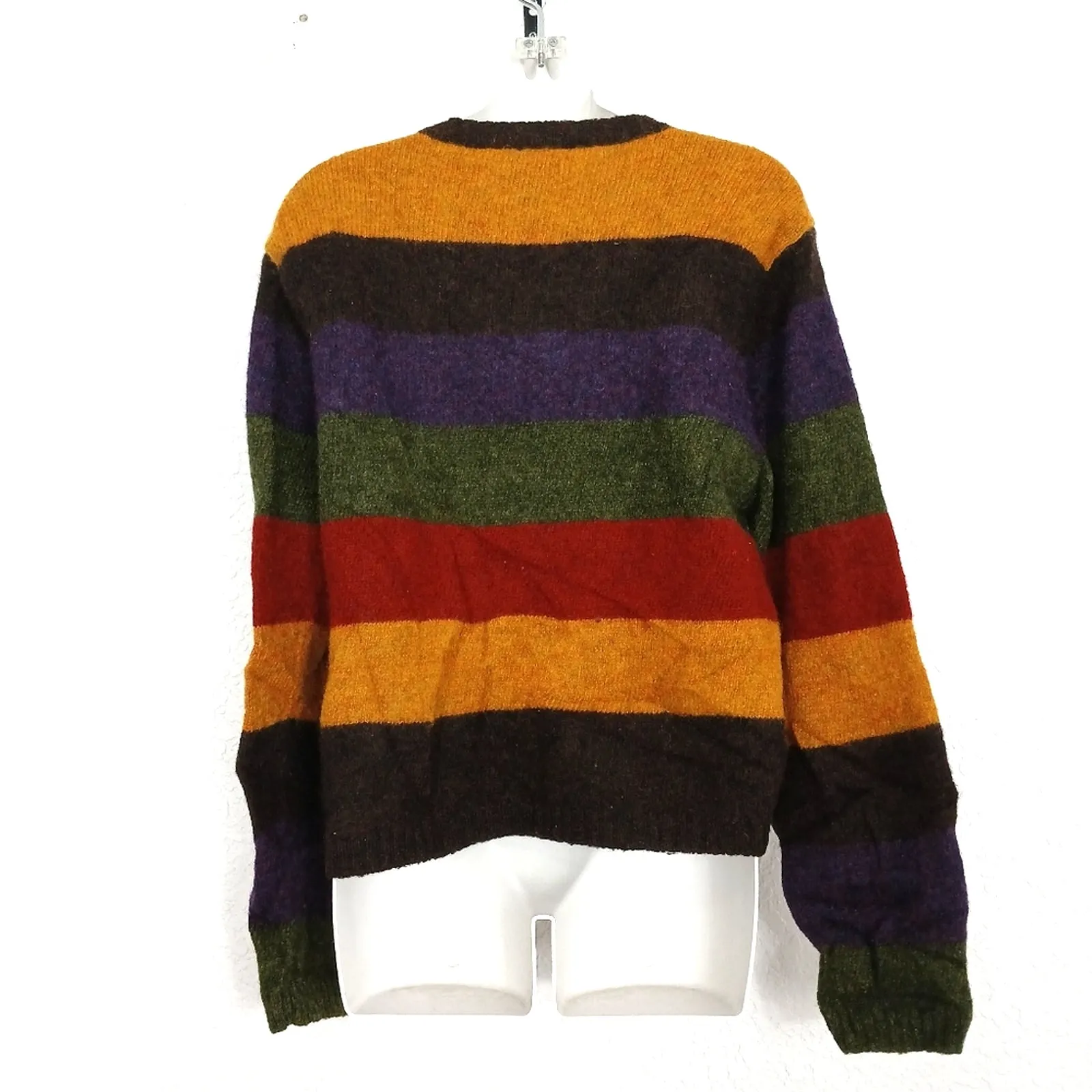 Arizona Jean Company 100% Wool Rainbow Pullover Sweater Size L Striped - Image 4