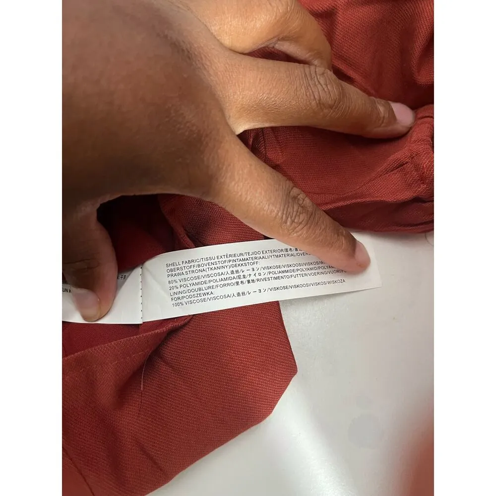 J.O.A Rust Red Bustier short sleeve Cropped Top size M - Image 6