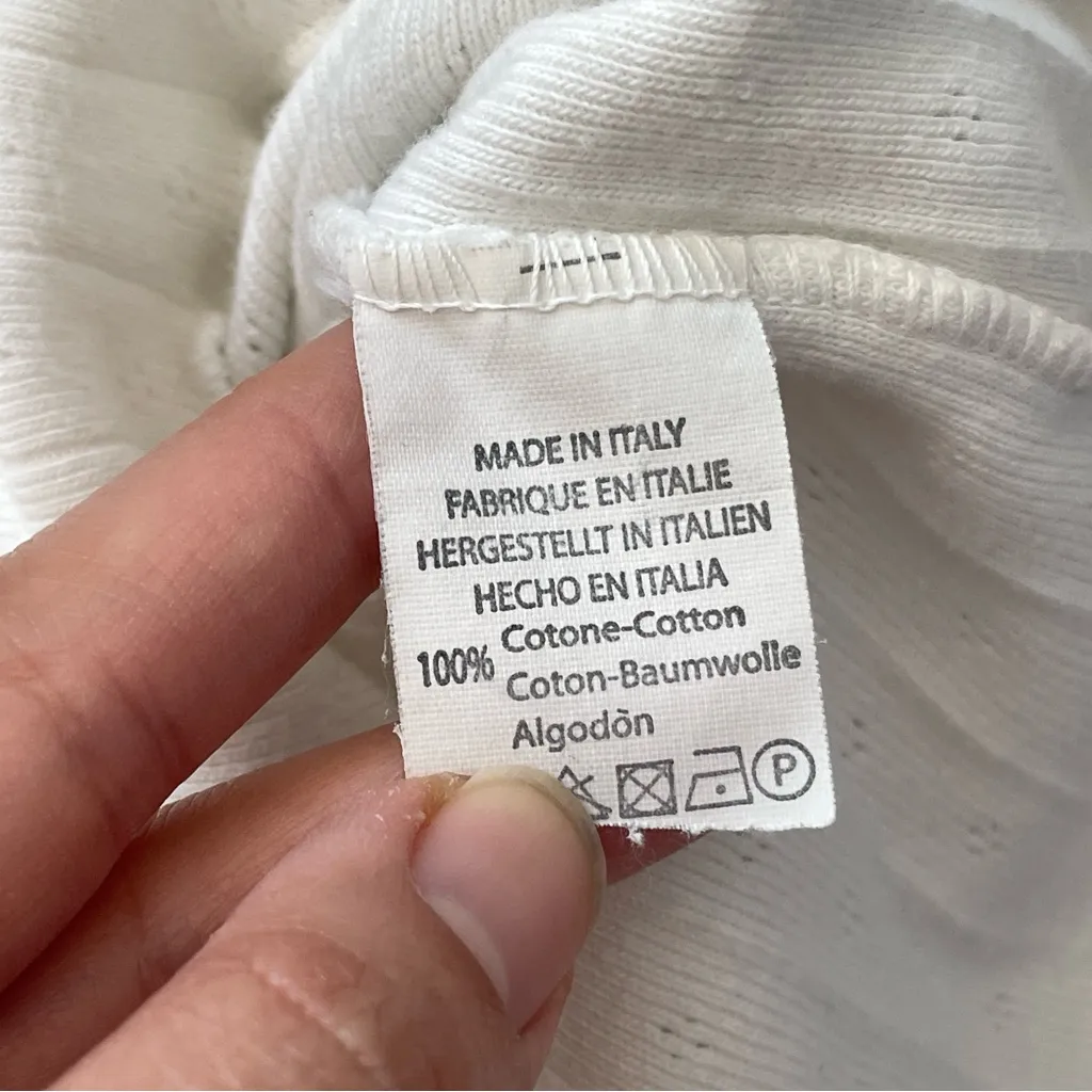 Brandy Melville Tshirt crop lettuce edge womens White (one size) casual coquette - Image 3