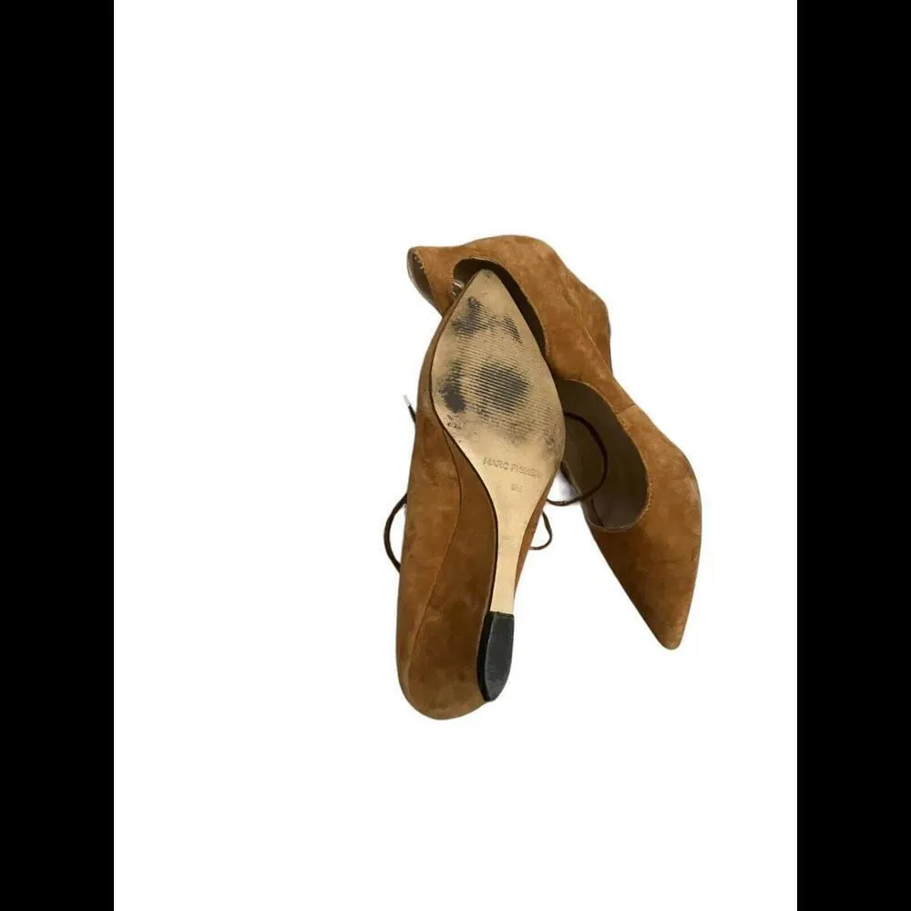 MARC FISHER BROWN SUEDE POINTED WEDGE SHOES WITH LACE UP 9 ws21 - Image 3