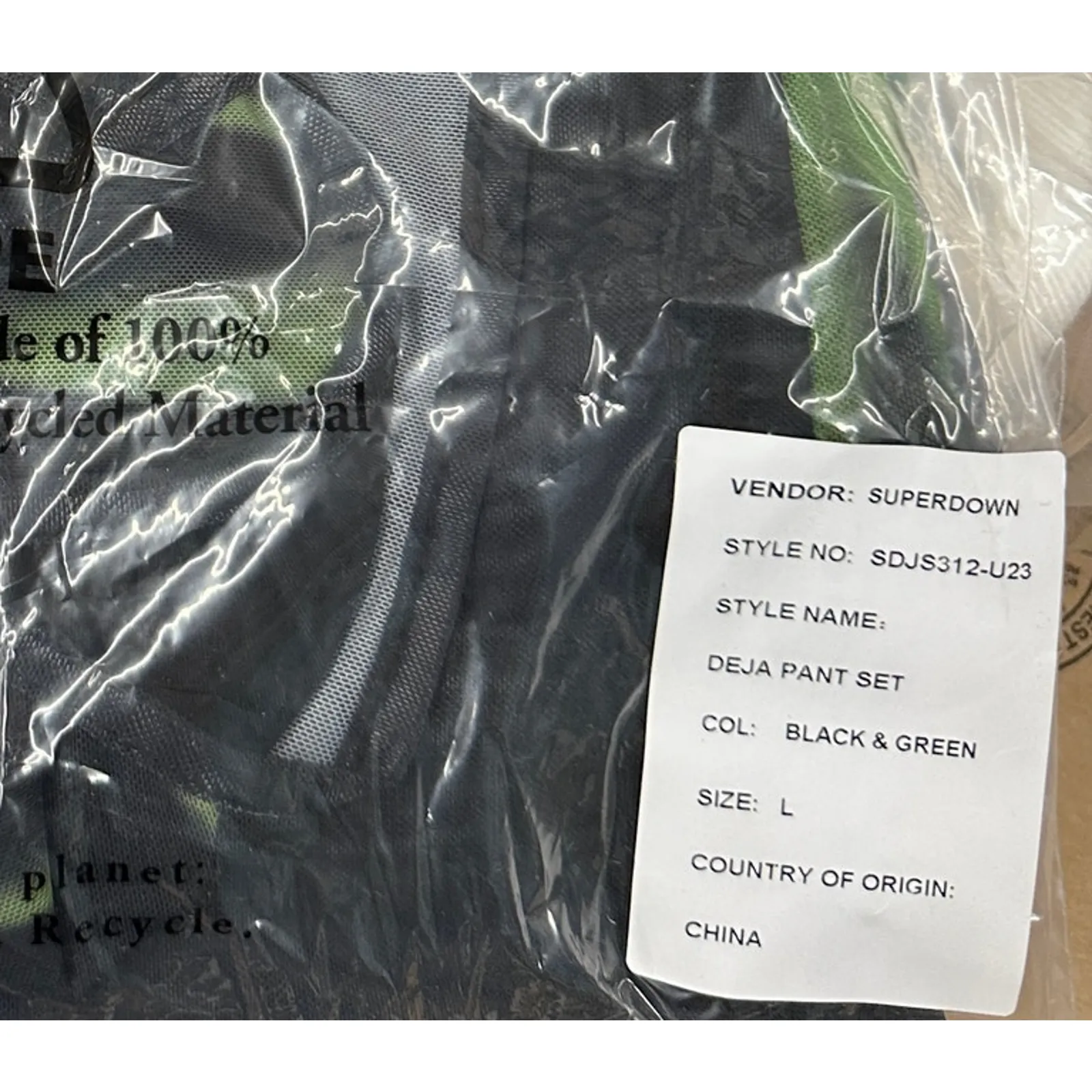 Superdown Black Sheer Flare Pant Set LARGE Crop Top Wicked Cochella Festival NEW - Image 11