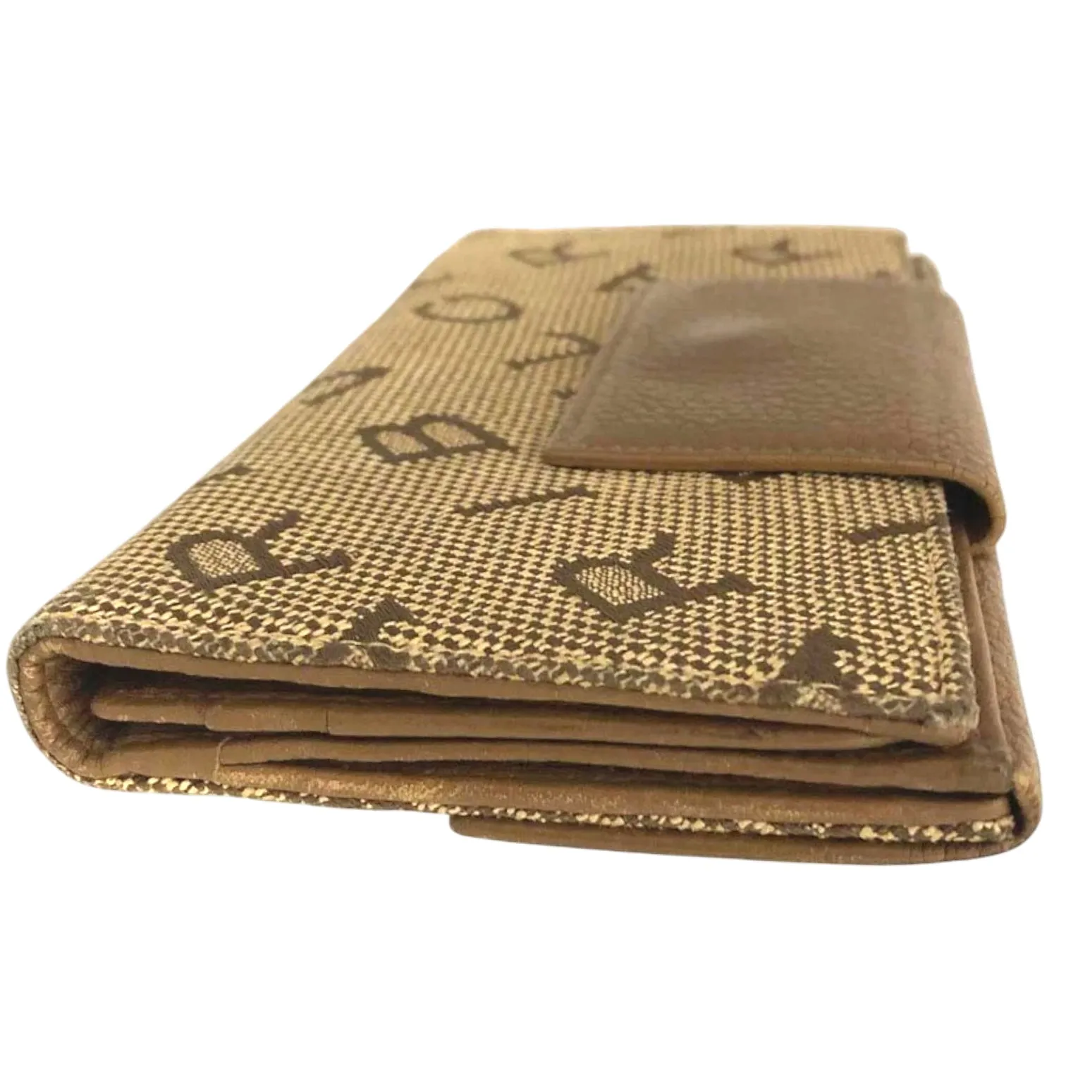 BVLGARI Logo Mania Beige Canvas Leather Long Bifold Wallet, 7.5"x4.1" - Image 3