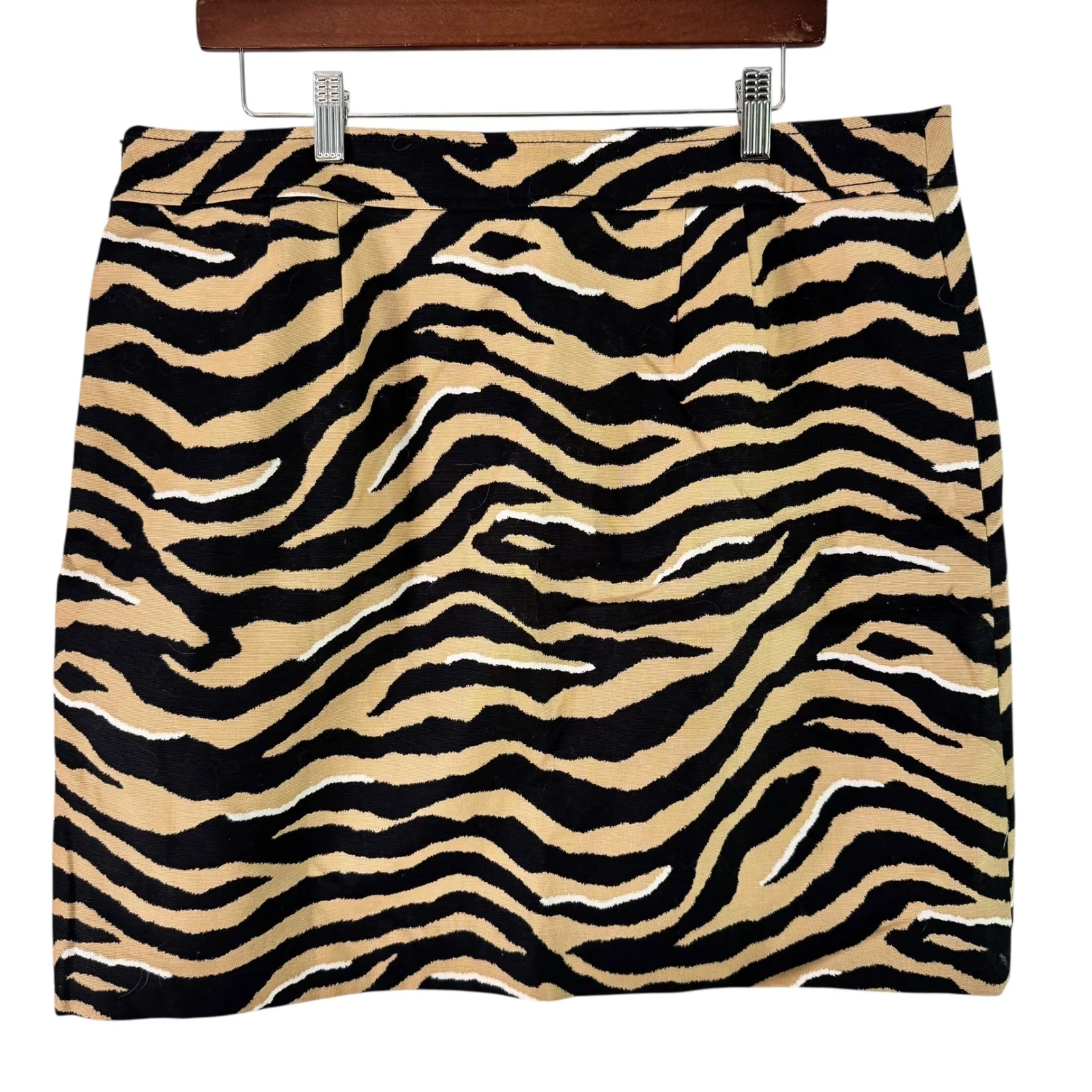 Talbots Petite Mini Skirt Zebra Print Cotton Blend Casual‎ Size 16P - Image 6