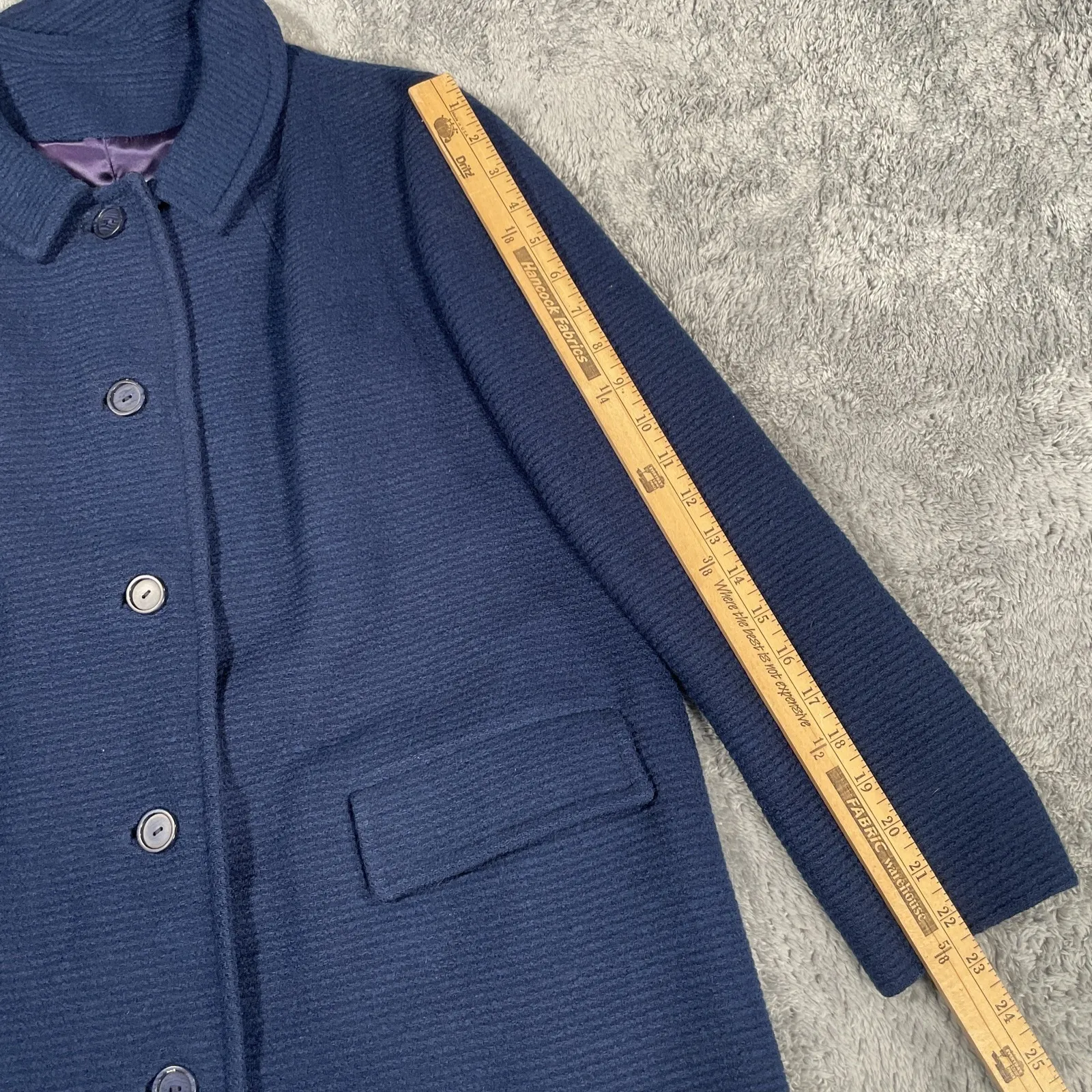 VTG Pendleton Women's Pea Coat Jacket SZ M/L Navy Blue Wool USA 1960s - Image 8