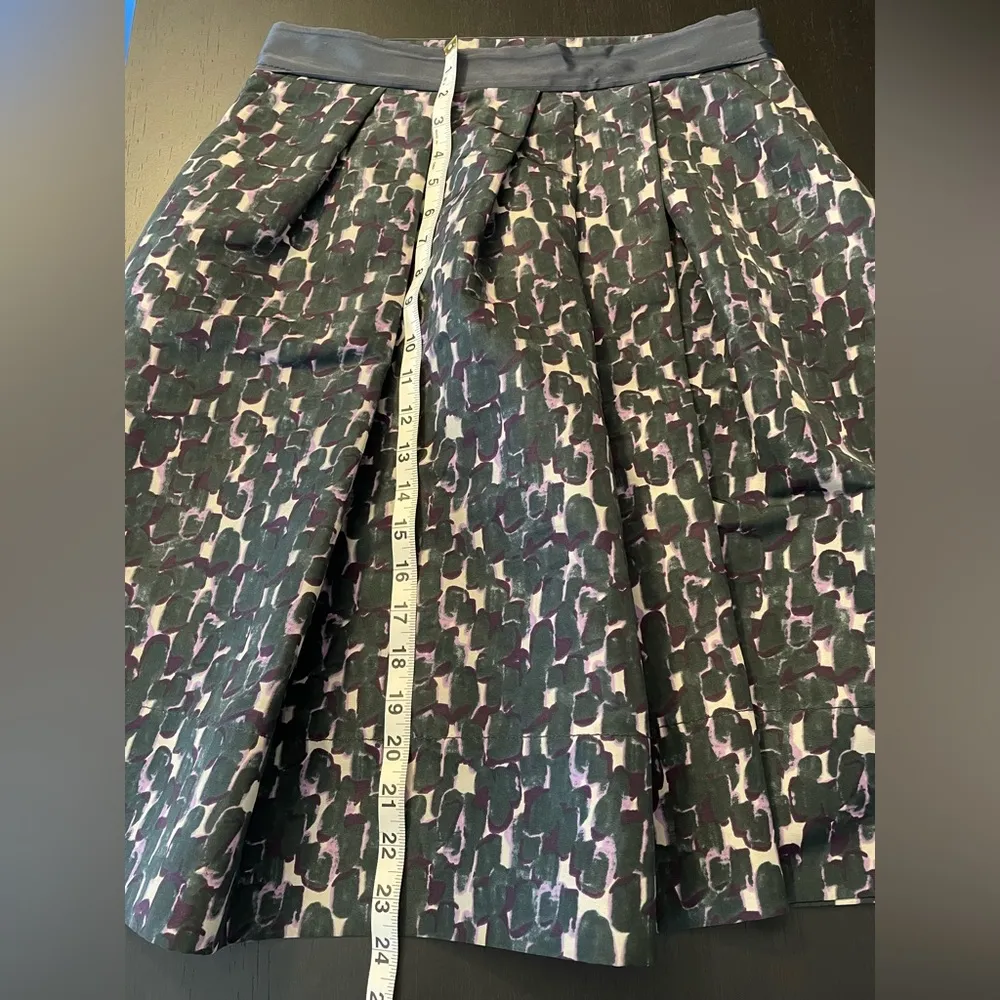 LAVIA A Line Green Purple Abstract Pleated Skirt Women’s Size 42 Italian 6 - Image 6