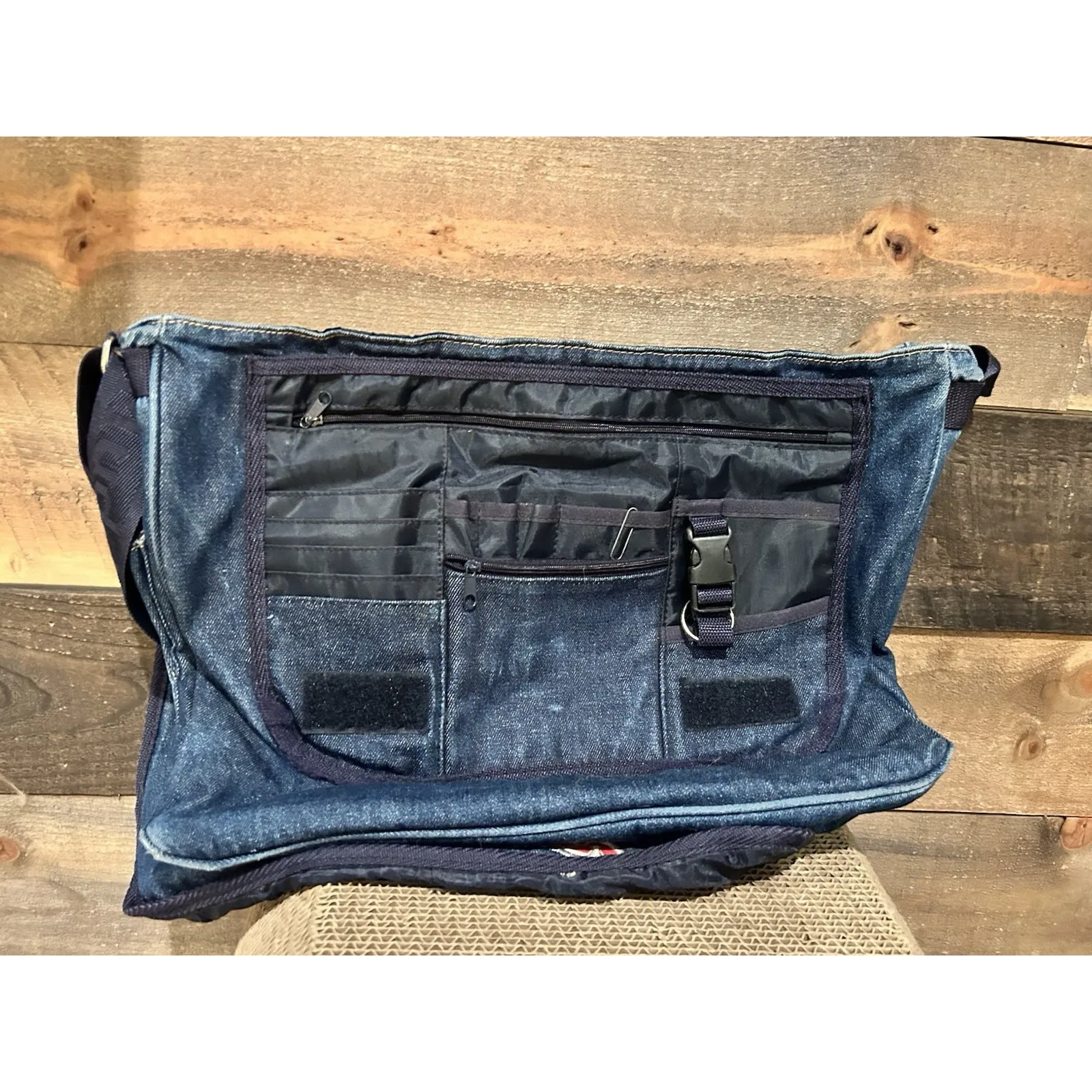 Vintage Y2K 2000's MUDD Crossbody Messenger Laptop Bag Denim 90s Iconic‎ Logo - Image 2