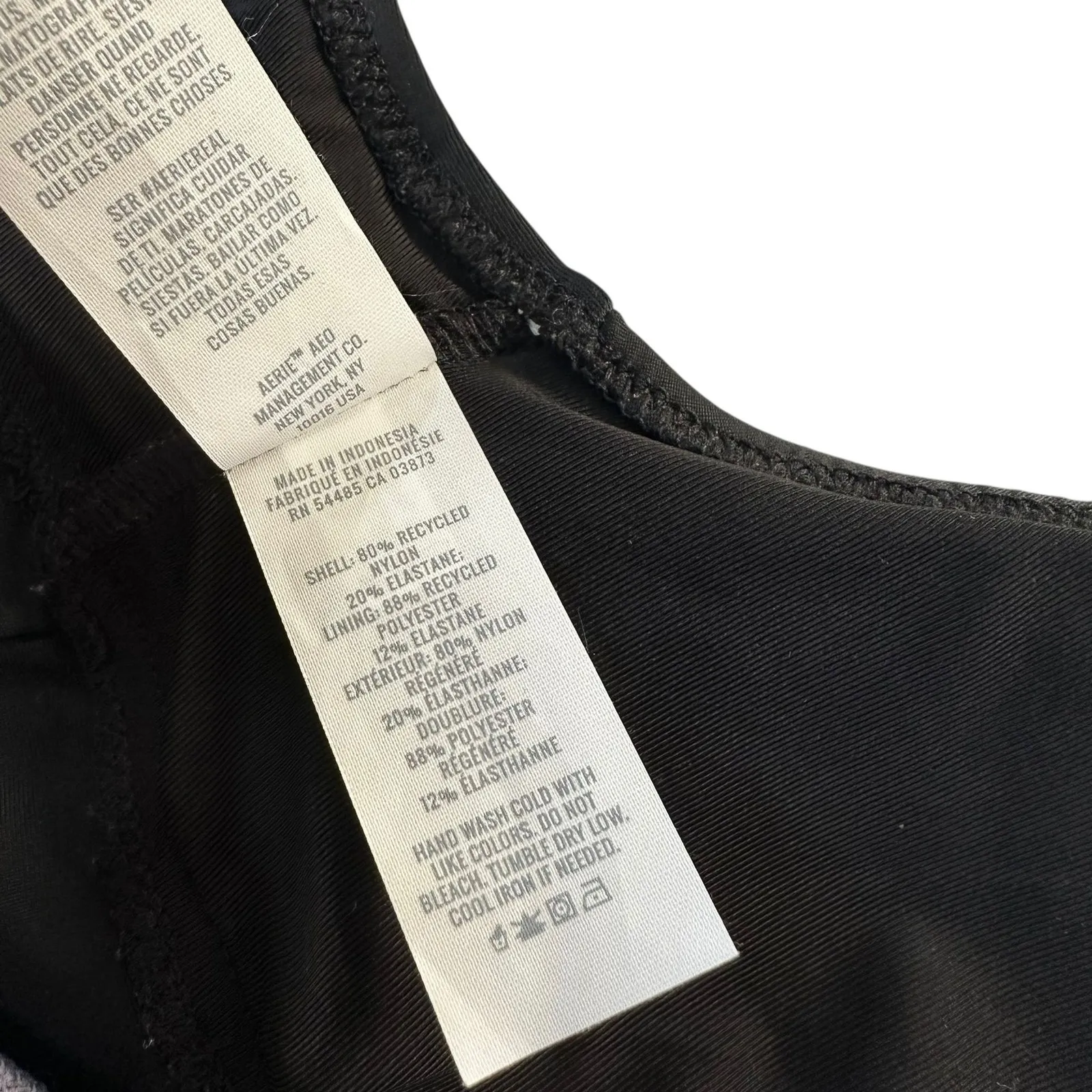 Aerie Black Wireless Triangle Real Good Bralette Women's Size XS | 54-6 - Image 3