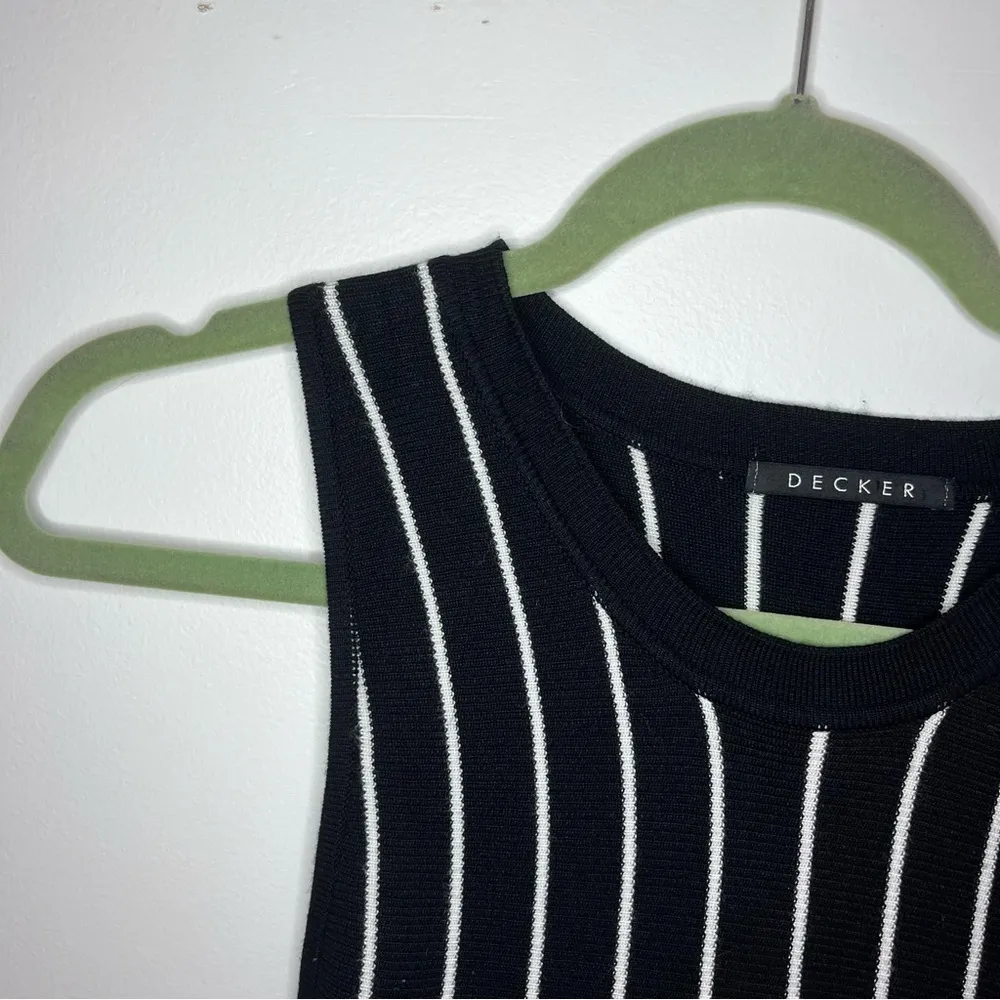 Decker Black and White Striped Cotton Sleeveless a - Image 2