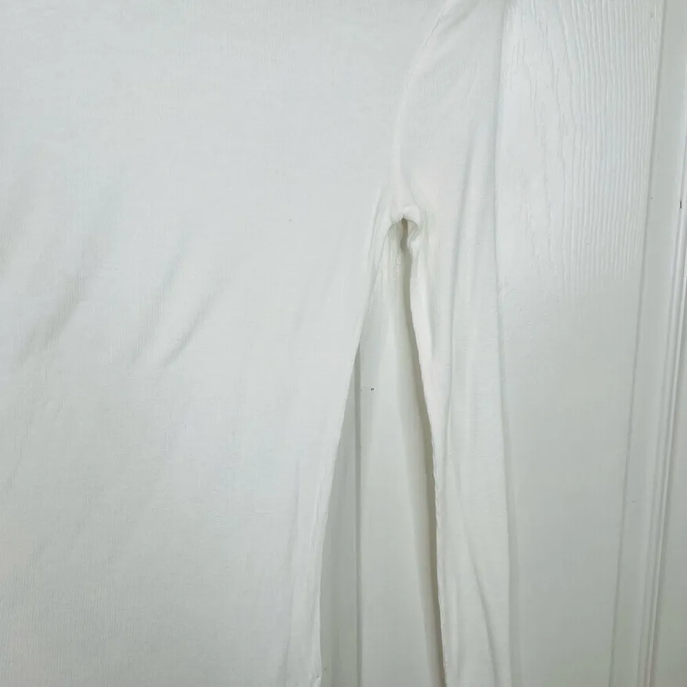 BP. Women's Long Sleeve Crew Neck Top White Size S Basic Ribbed Fitted Top - Image 10