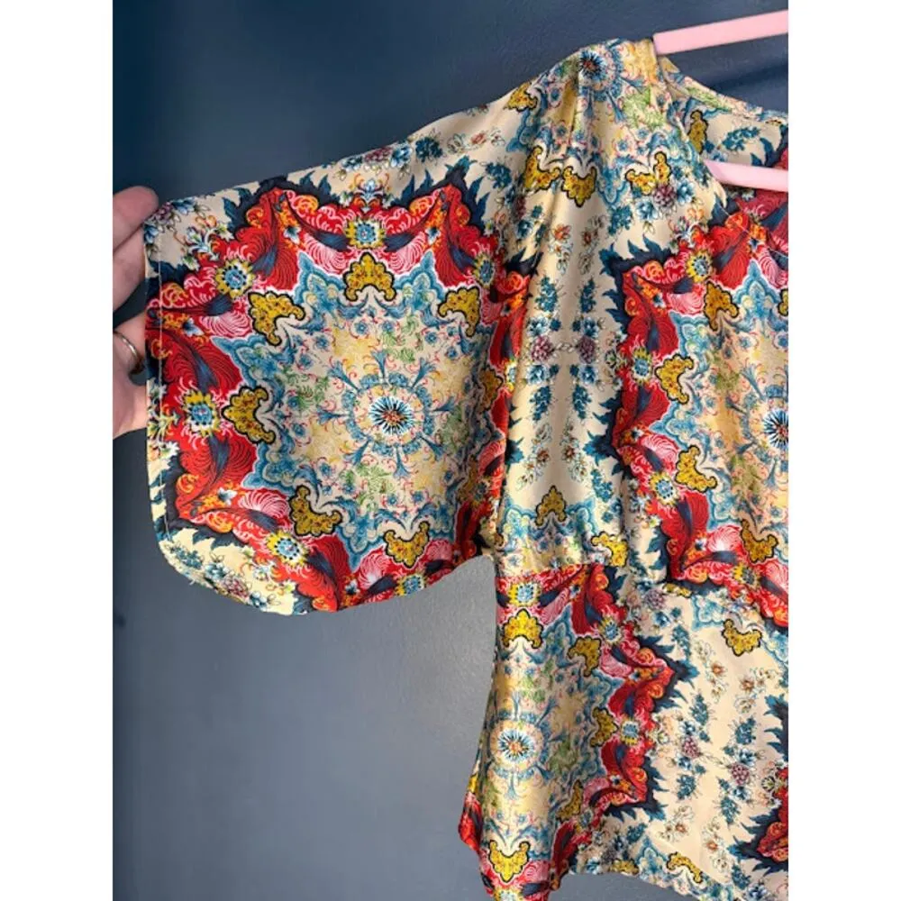 KAS New York Anthropology Shirt Women's Size 00P Y2K Style Dolman Sleeve Silky - Image 3