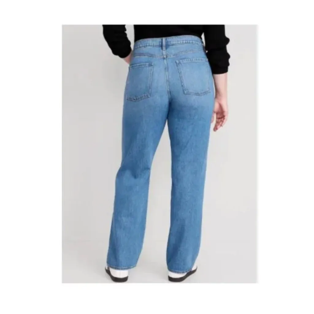 Old Navy Plus Size Mid Rise Baggy Loose Straight Leg Agnes Jeans - Image 2