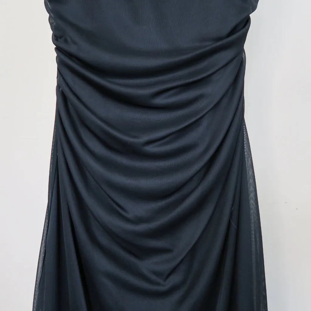 Vintage Y2K Ruby Rox Black Ruched Asymmetrical Dress - Image 7