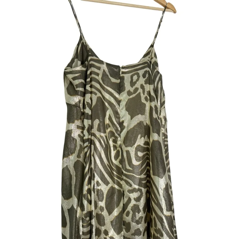 Adam Lippes Ruffled Lamé Midi Dress Silk Blend - Image 10