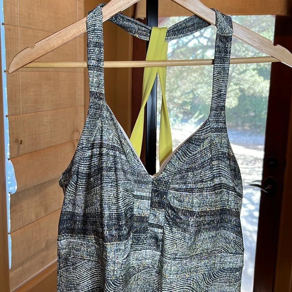 Mondetta Sporty Olive Green Black Speckle Wave Bra Racerback Dress Size Large - Image 4