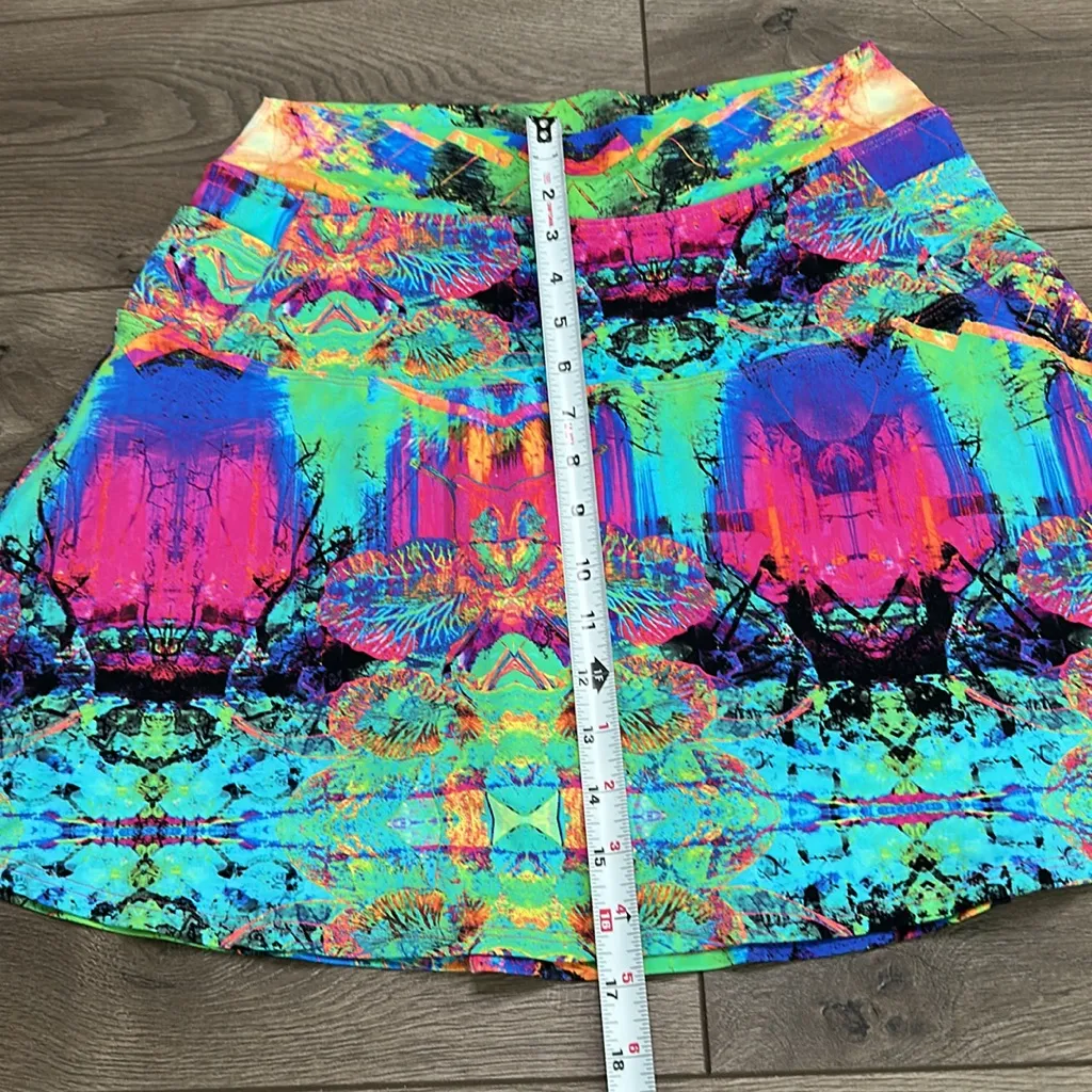 Dona Jo 17" Multicolor‎ High Rise Tennis Golf Skirt Skort Size Large Blue - Image 8