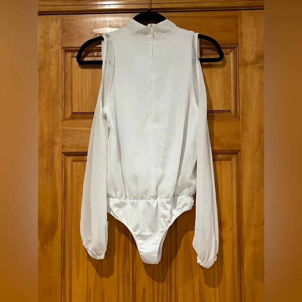 Shinestar White Off The Shoulder Bodysuit BNWT - Image 2