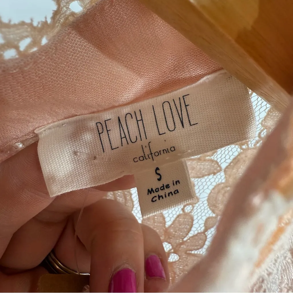 Peach Love California Blush Lace Dress Size M NEW - Image 3