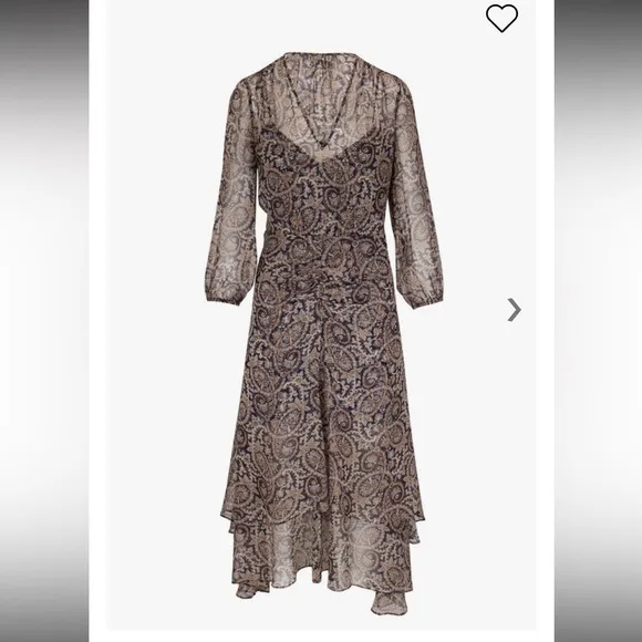 Veronica Beard Quinlan Paisley Silk Midi Dress size 2 in Marine Blue Multi - Image 2