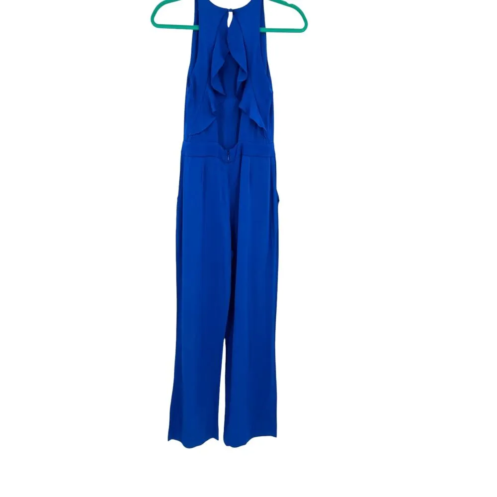 Karina Grimaldi Silvia Solid Jumpsuit Sleeveless Open Back‎ Blue Size Small - Image 8