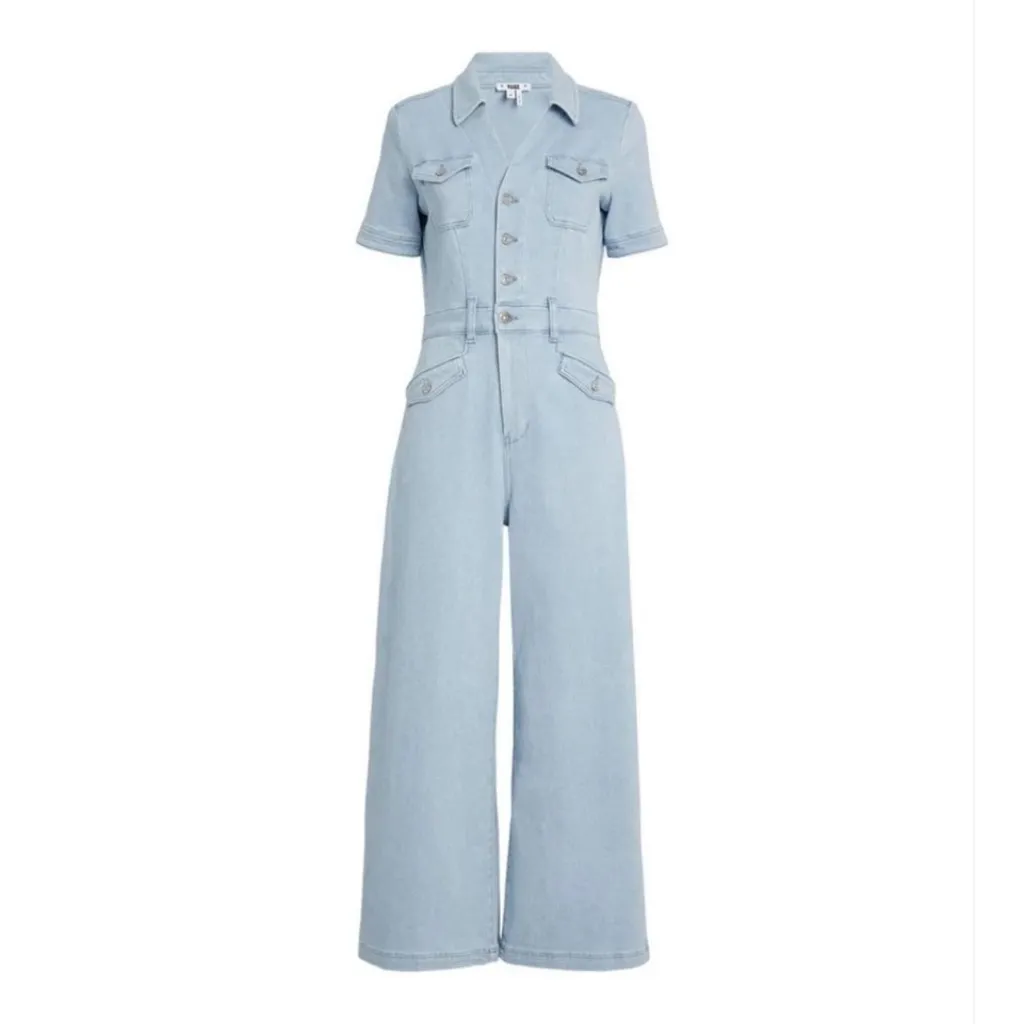 PAIGE x Anthropologie Harper Ankle Wide-Leg Jumpsuit New! - Image 4