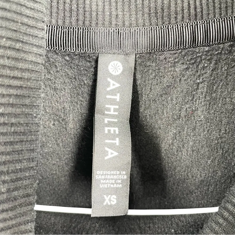 Athleta Cozy Karma Side Zip Black Funnel Neck Sweatshirt - Image 7