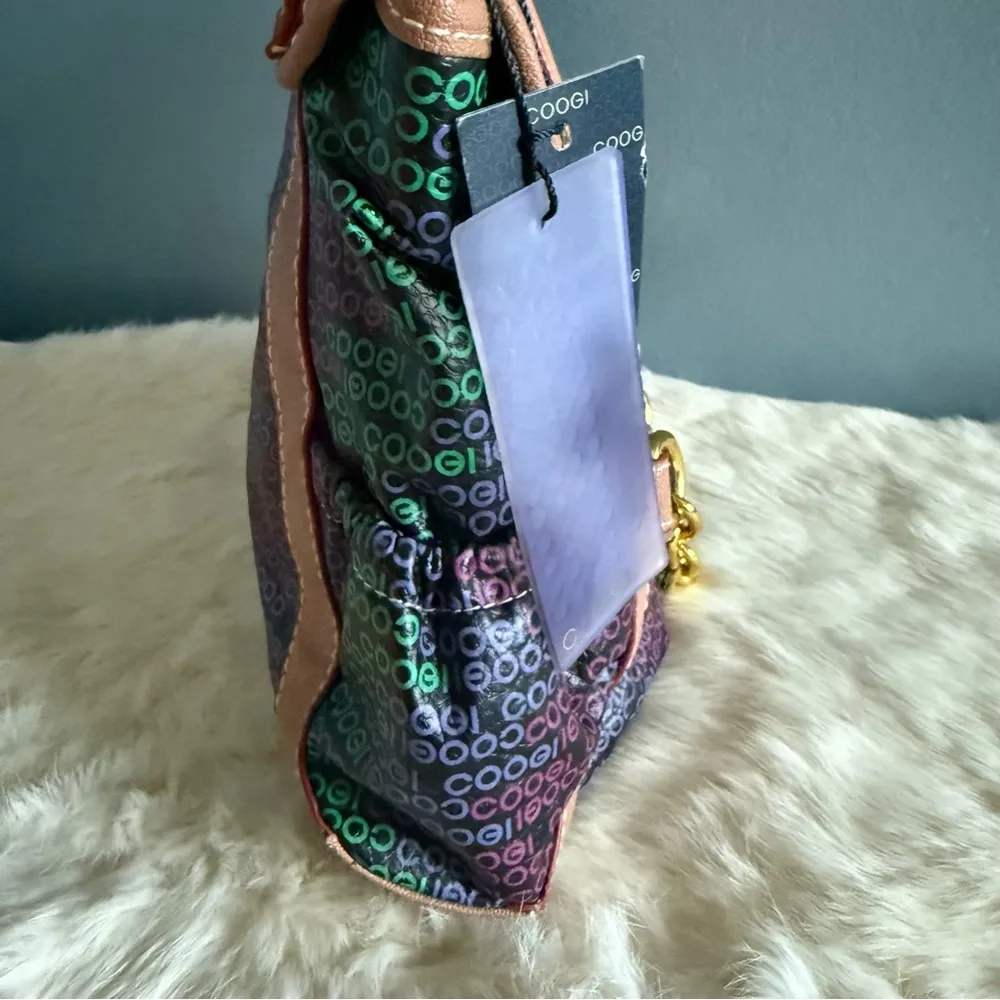 Coogi Logo Print Faux Leather Backpack - Image 7