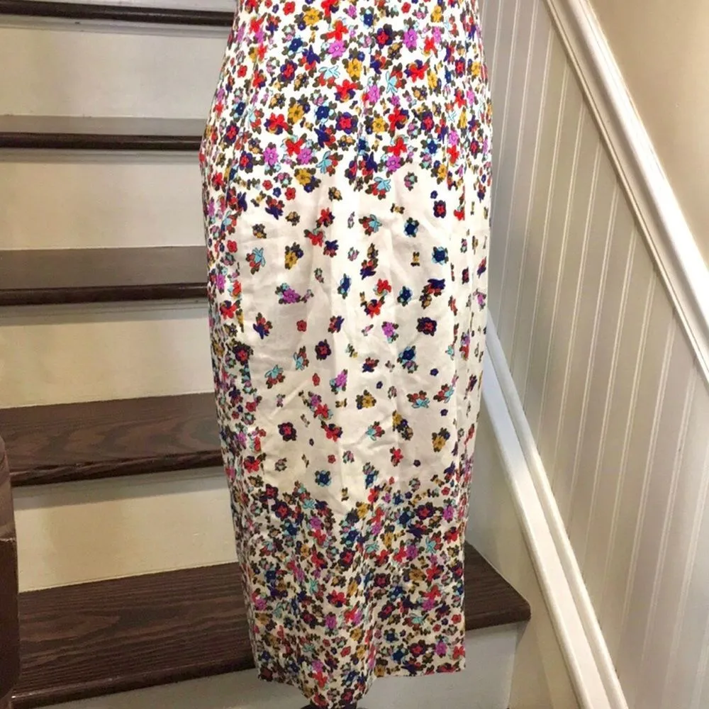 MAGGY LONDON Calf Length Sleeveless Floral Dress w Back Vent Sz 4 - Image 12