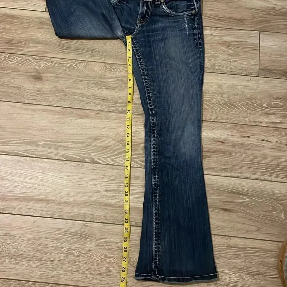 MEK distressed boot cut jeans Medium Wash Women’s Size 27 Blue - Image 9