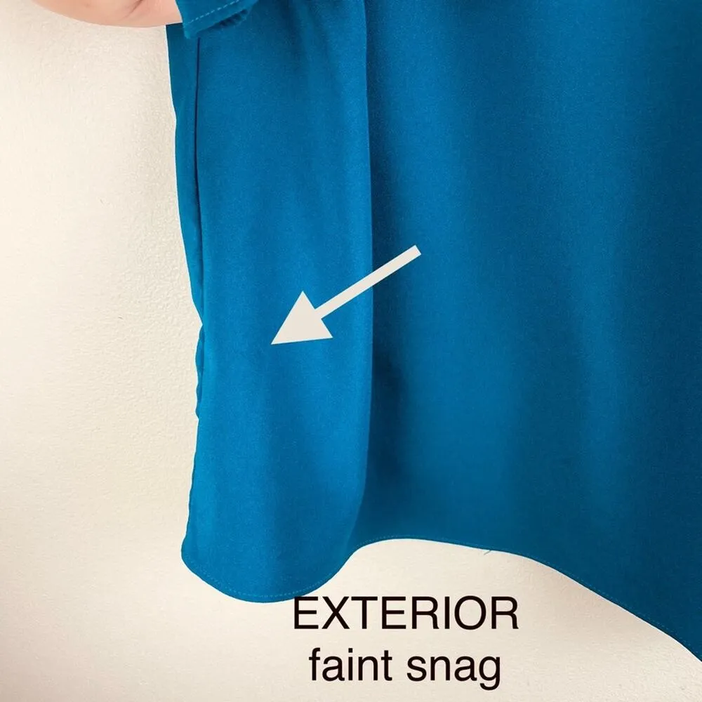 NSR Teal Ruffle Bell Short Sleeve Blouse Small - Image 7