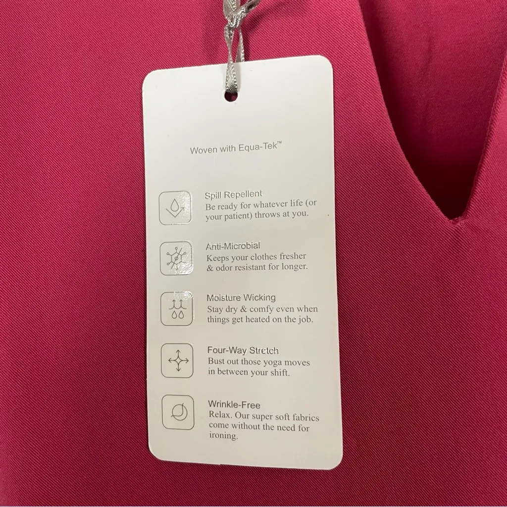 NWT Mandala Notch Neck Scrub Top | Size: XL Pink - Image 3