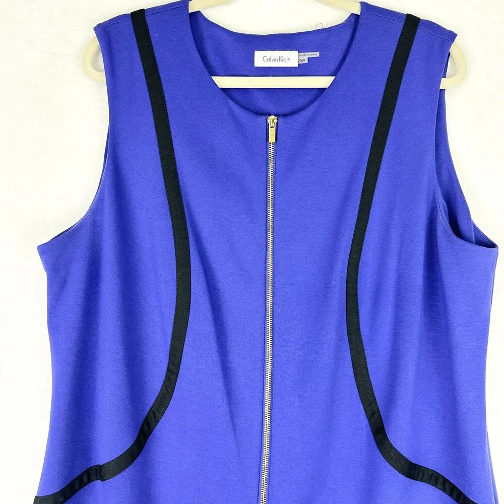 Zip Front Sleeveless Sheath Dress Size 20W Office Career Church - Image 3