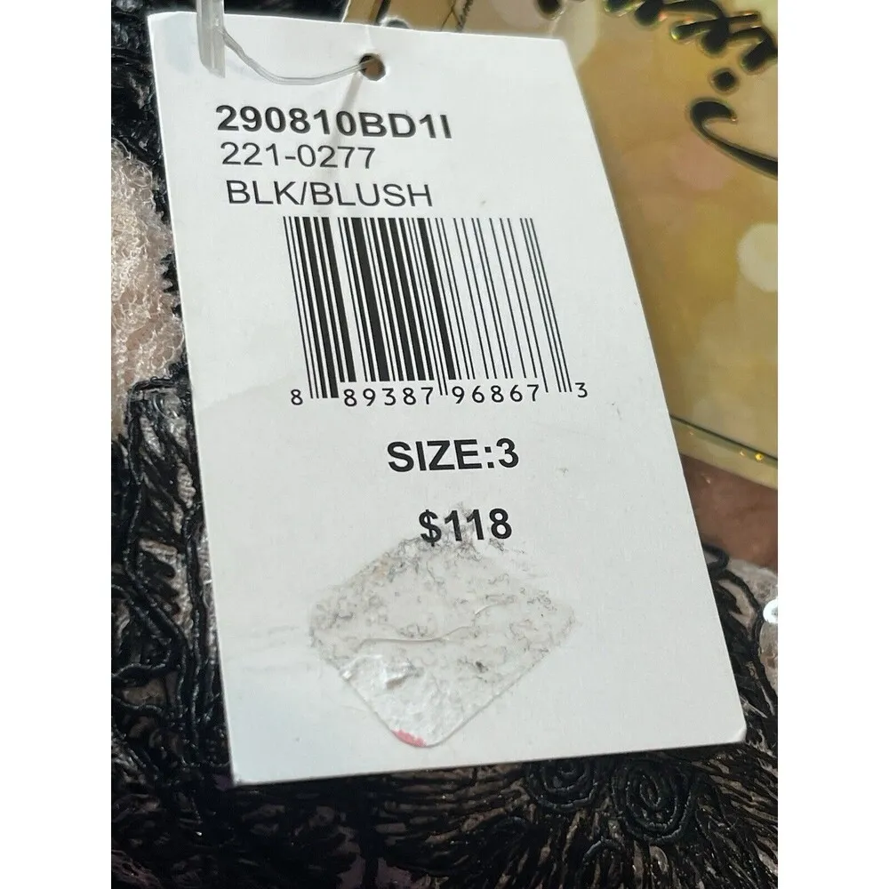 Trixie Pink Blk Sequined Floral Strapless Fit & Flare Party Formal Dress 3 NWT Size undefined - Image 11