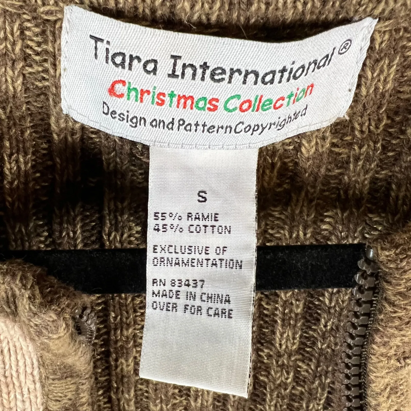 Tiara International Christmas Collection Ugly Christmas Sweater Cardigan Size S - Image 5