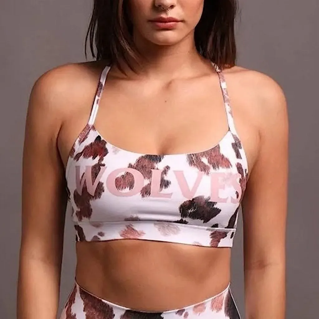 Darc Sport She Solid Hardcore Everyday Sports Bra Carbon Cow Print Medium Wolves Brown - Image 3