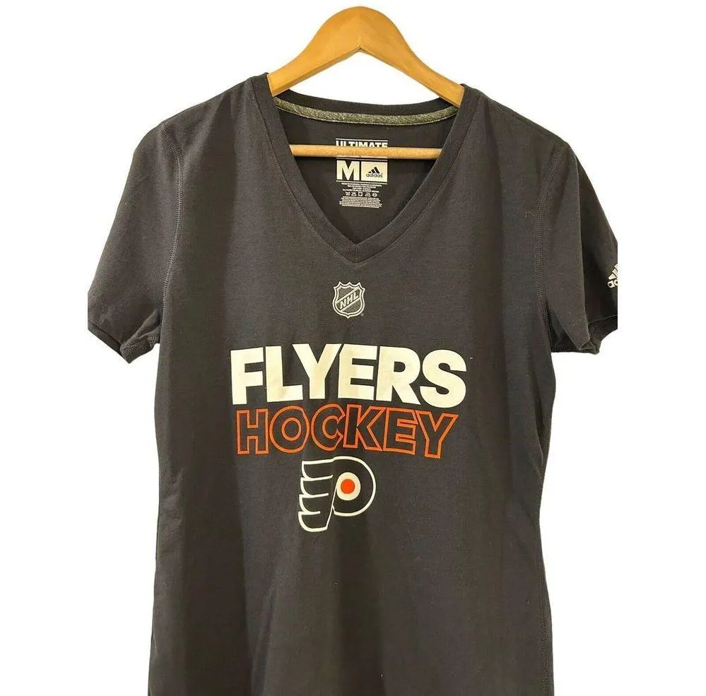 Adidas Women's Medium Philadelphia Flyers NHL Hockey T-Shirt Tee Shirt Black - Image 2