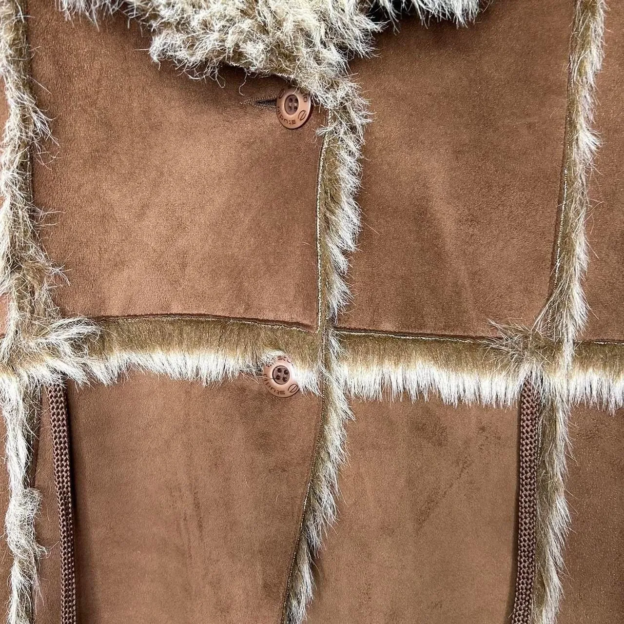 Vintage 90s 1990s y2k 2000s faux fur suede shearling penny lane coat jacket - Image 4